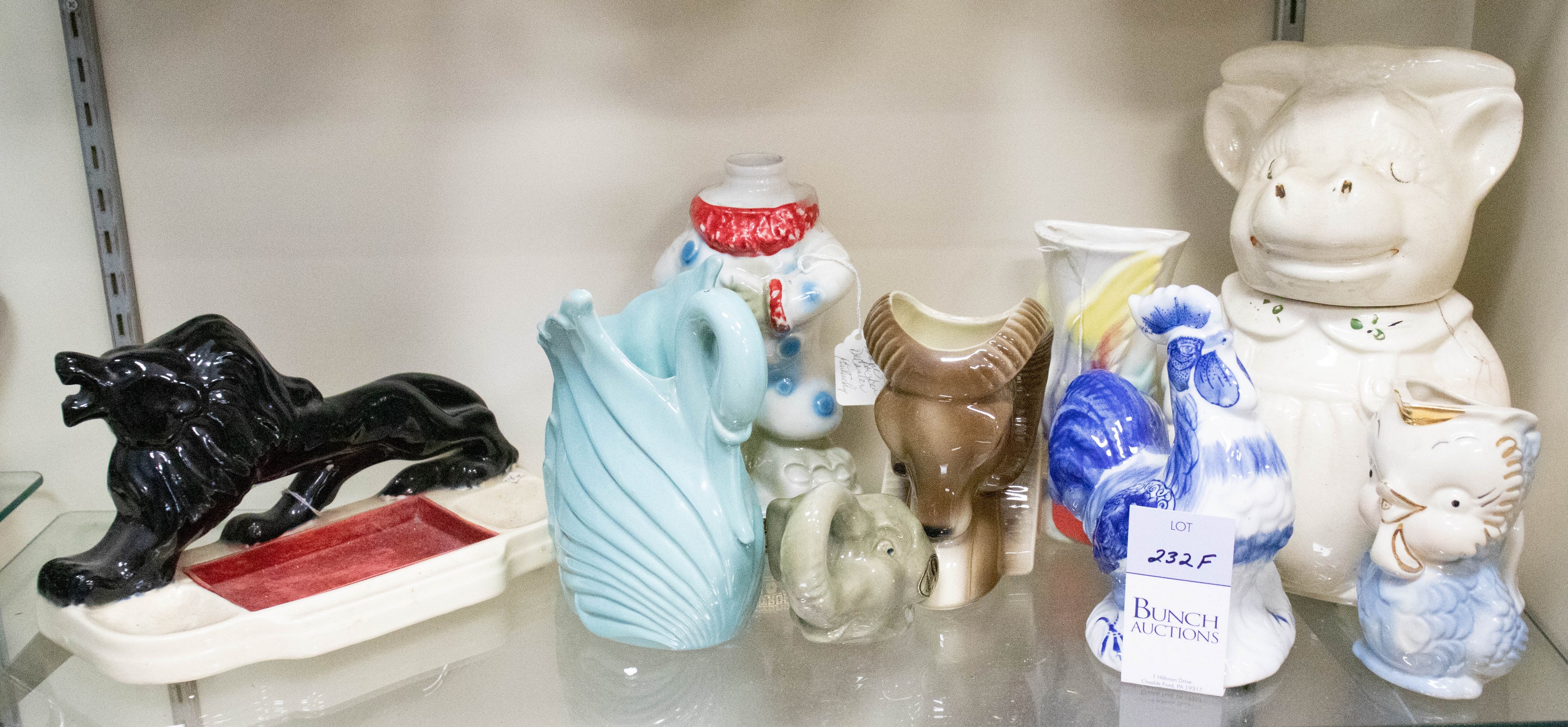 (8) Pcs animal form porcelain,