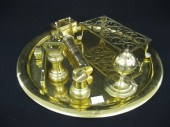 8 pcs. Brassware;travel inkwel
