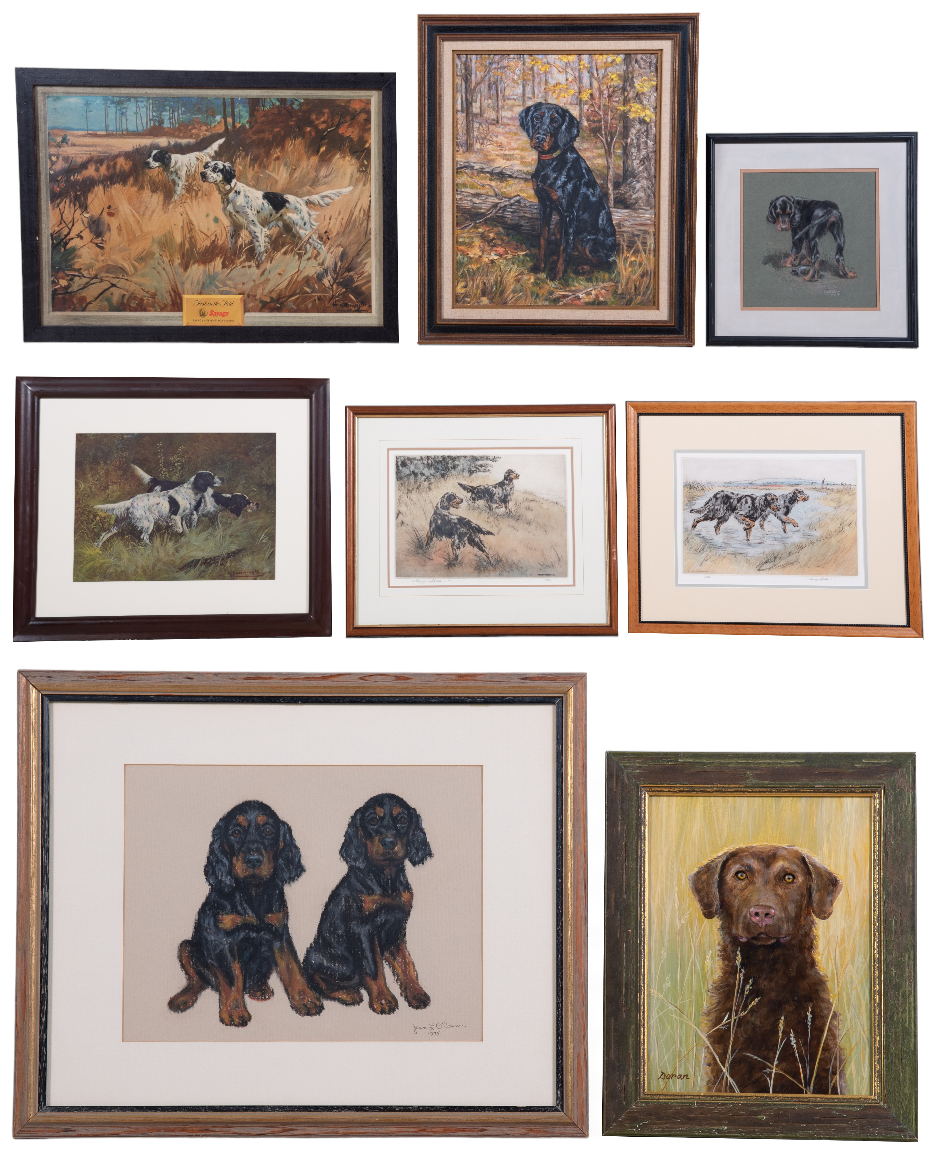 (8) Pcs dog painting and prints,