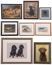 (8) Pcs dog painting and print