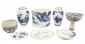 8 PCS OF CHINESE BLUE AND WHIT