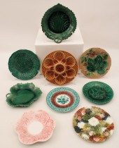 8 PCS. OF FRENCH MAJOLICA INCL