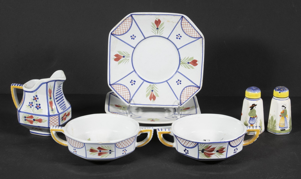 (8 PCS) QUIMPER FRENCH FAIENCE