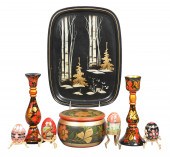 (8) Pcs Russian lacquerware &