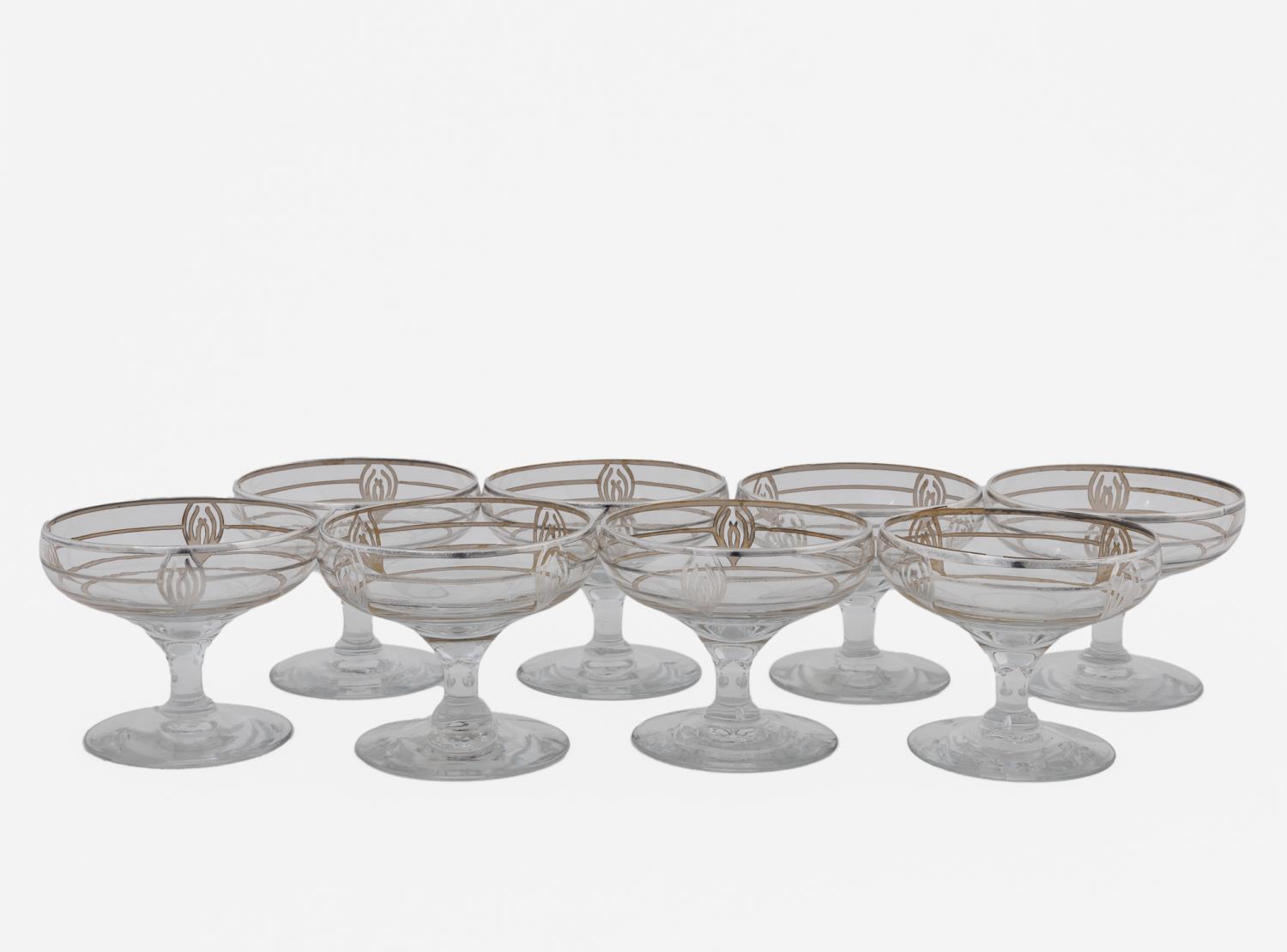 8 PCS, SILVER OVERLAY SHERBET OR