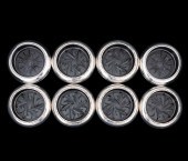 8 PCS, STERLING SILVER & GLASS