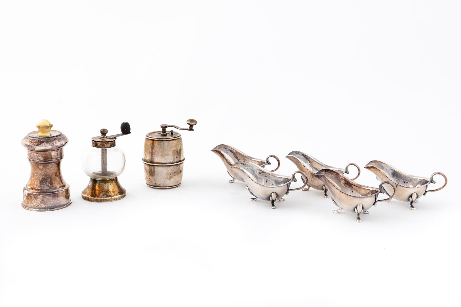 8 PCS, STERLING & SILVERPLATE TABLE
