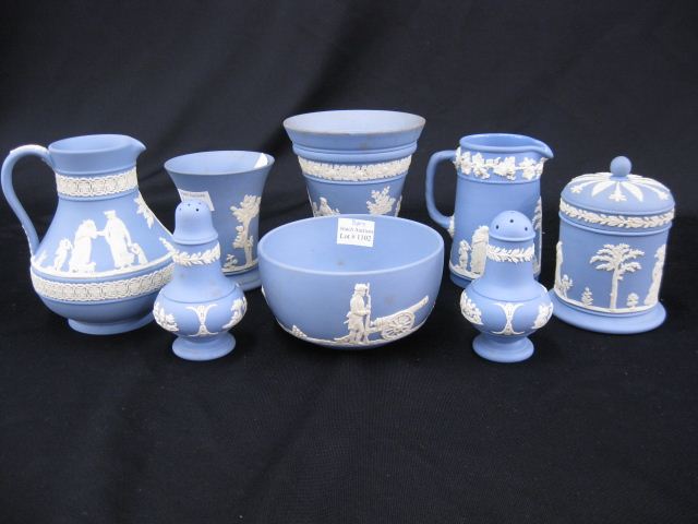 8 pcs. Wedgwood Blue Jasperware