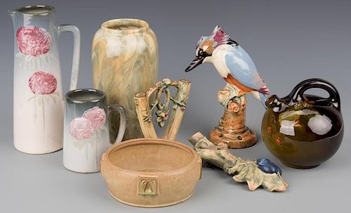 8 PCS WELLER POTTERYGrouping of