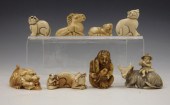 8 PIECE CARVED IVORY MINIATURE