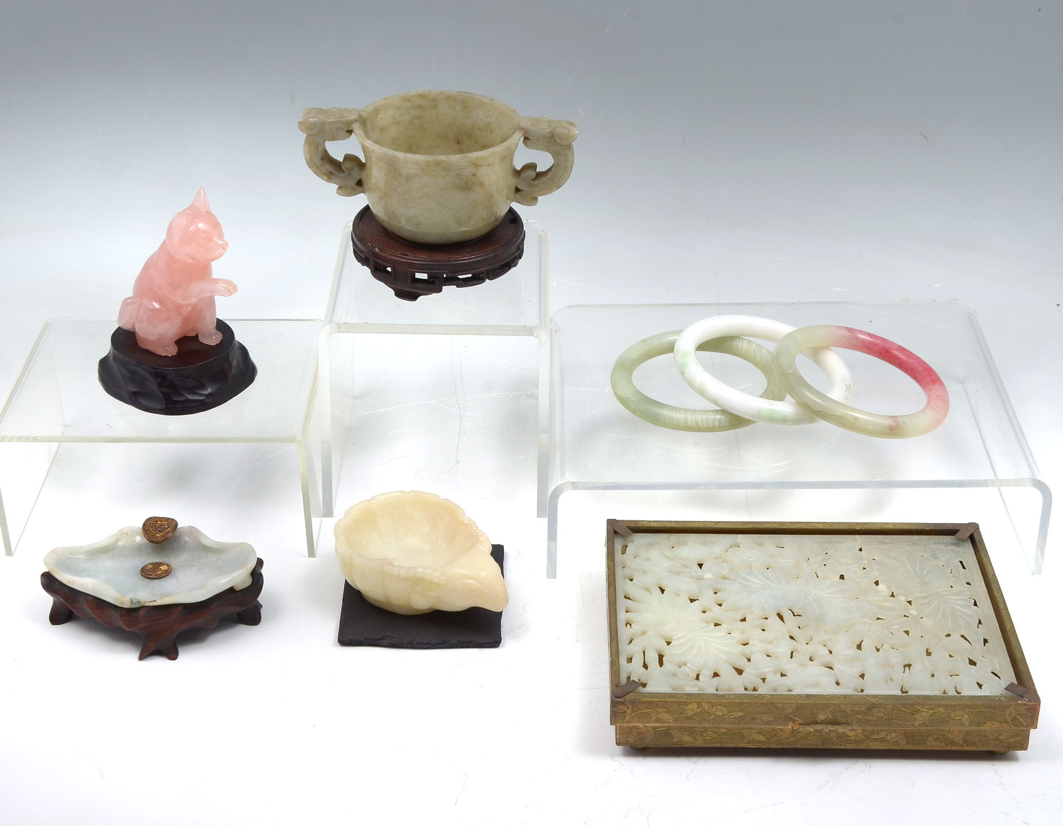 8 PIECE CHINESE CARVED JADE