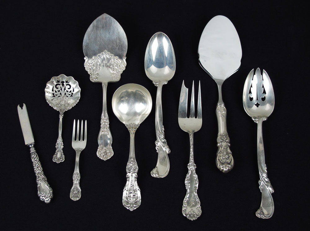 8 PIECE ESTATE STERLING SERVING