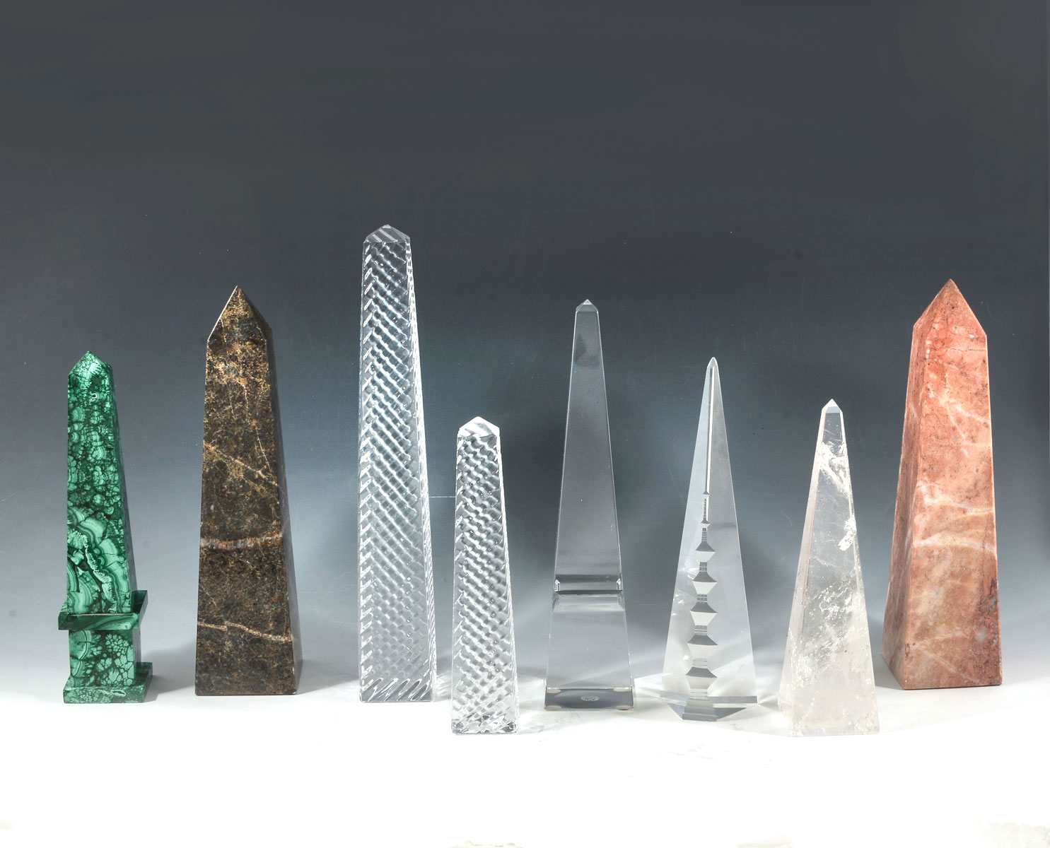 8 PIECE OBELISK COLLECTION: 1) 10''