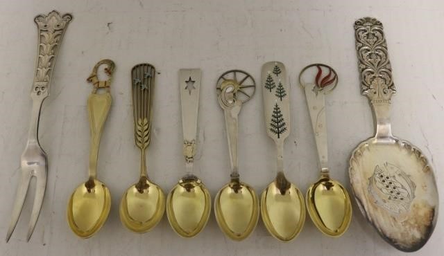 8 PIECE SCANDINAVIAN SILVER