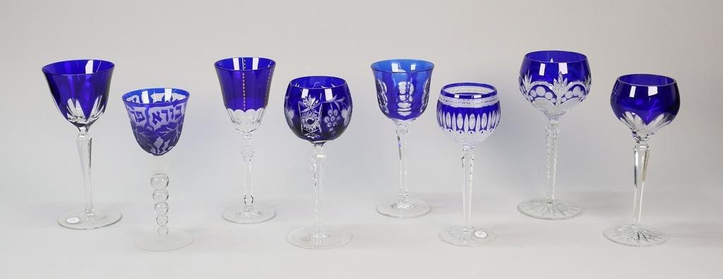 8 PIECES COBALT CUT TO CLEAR