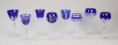 8 PIECES COBALT CUT TO CLEAR S