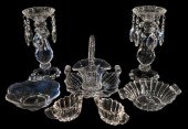 8 PIECES OF CRYSTAL GLASSWARE