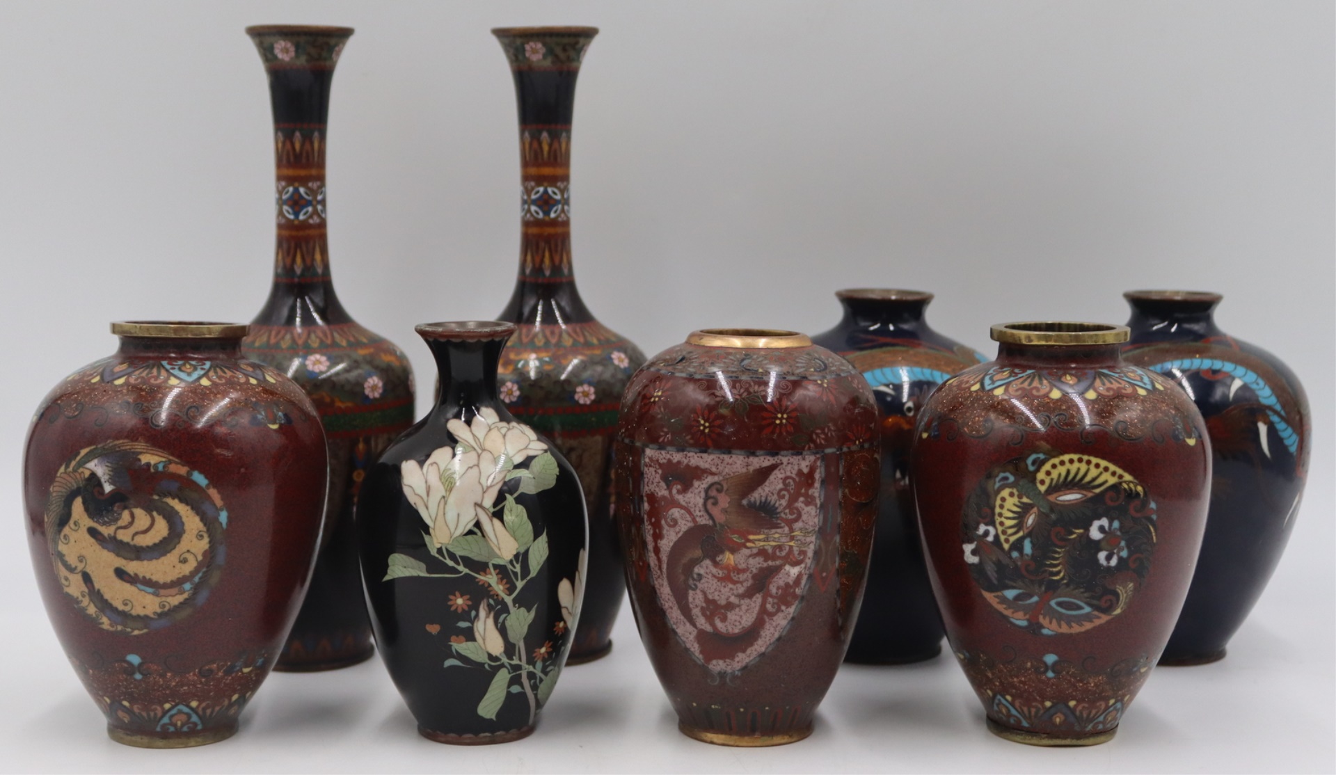 (8) PIECES OF JAPANESE CLOISONNE.