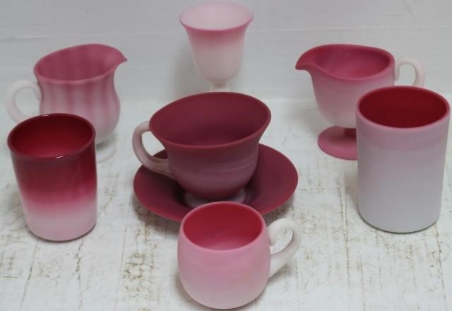 8 PIECES OF PEACHBLOW, POSSIBLY MT.