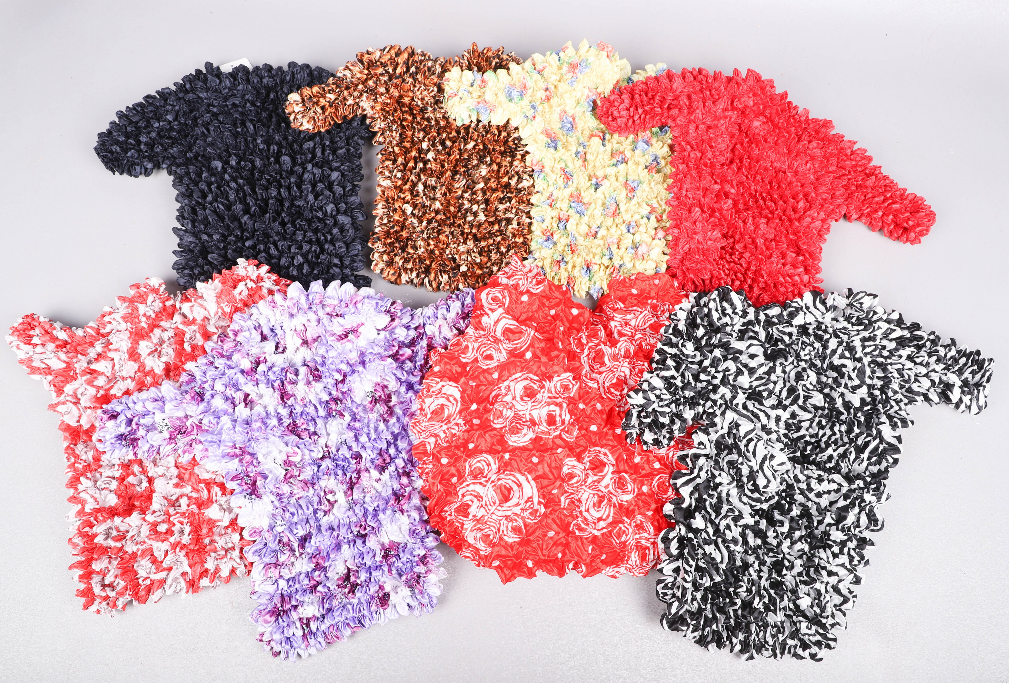(8) Popcorn blouses, varied