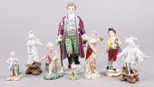 (8) Porcelain figures and mini