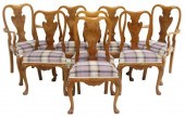 (8) QUEEN ANNE STYLE BURLWOOD