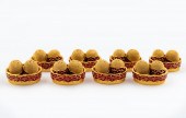 8 RED ENAMEL BIRD NEST MOTIF S