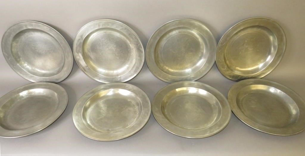 8 REPRODUCTION PEWTER PLATES BY JAY