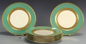 8 ROSENTHAL GREEN, GILT DINNER