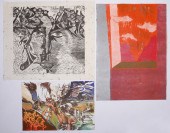 (8) Signed woodcut & linocut p