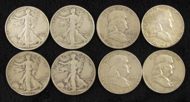 (8) Silver Halvesincluding (4)