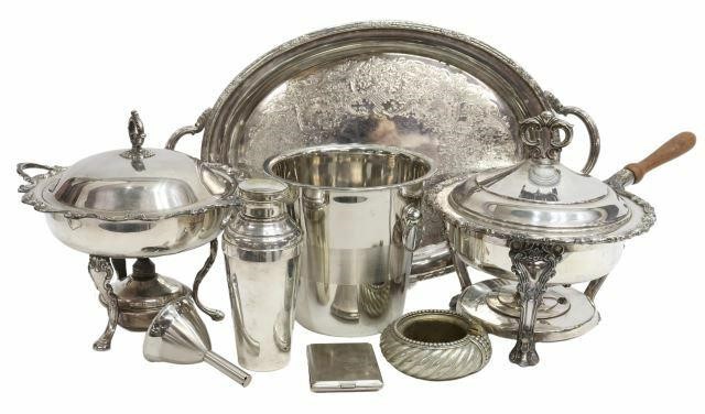 (8) SILVER PLATE SERVICE ITEMS,