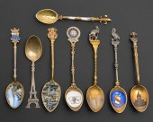 8 SILVER SOUVENIR SPOONS, FRAN