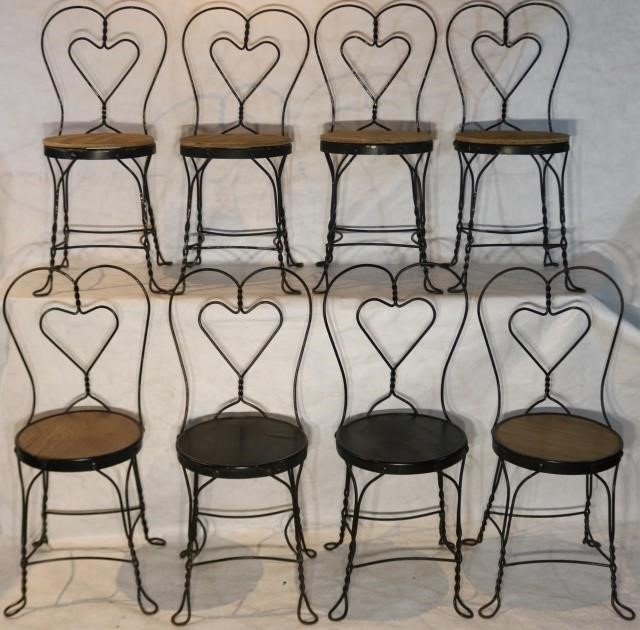 8 SIMILAR ICE CREAM PARLOR CHAIRS