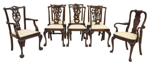 (8) SIMILARLY STYLED MAHOGANY ARM &
