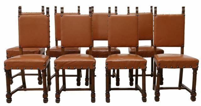 (8) SPANISH BAROQUE STYLE LEATHER