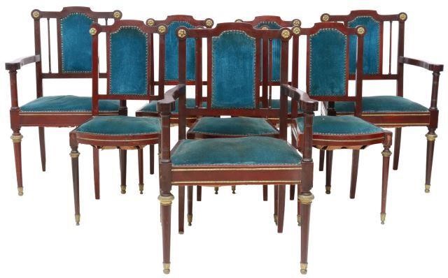 (8) SPANISH FERNANDINO MAHOGANY ARM