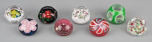 8 ST. LOUIS FRANCE PAPERWEIGHTS,