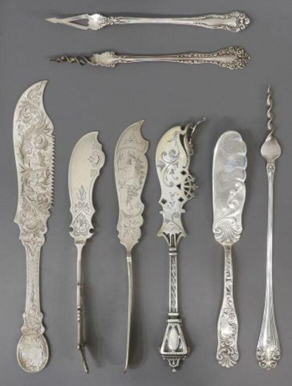 (8) STERLING & COIN SILVER BUTTER