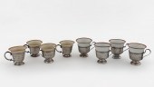 8 STERLING DEMITASSE CUPS WITH