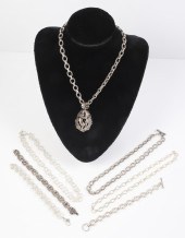 (8) Sterling necklaces, bracel