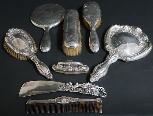 8 STERLING SILVER DRESSING TABLE