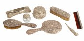 (8) Sterling silver repousse d