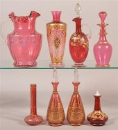 8 VARIOUS PIECES OF CRANBERRY