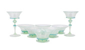 8 VENETIAN BLUE & GREEN GLASS,