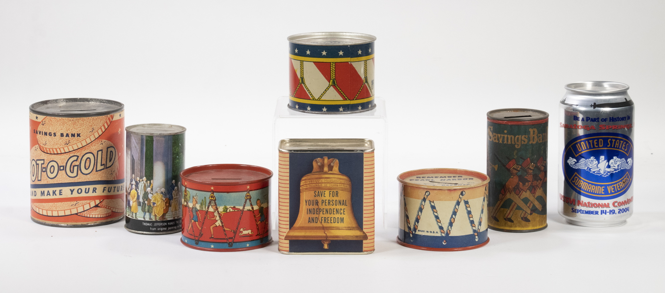 (8) VINTAGE PATRIOTIC STILL BANKS