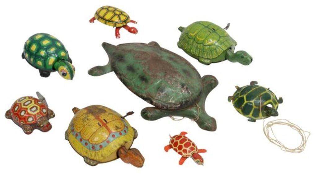 (8) VINTAGE PRESSED STEEL TOY