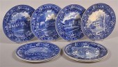 8 WEDGWOOD BLUE TRANSFER HISTO