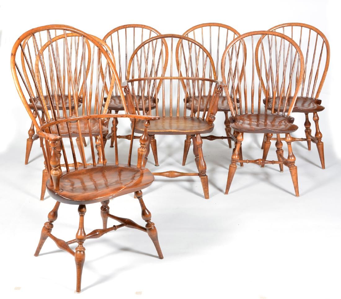 8 WINDSOR CHAIRS. (7) D.R.DIMES &