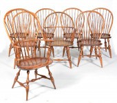 8 WINDSOR CHAIRS. (7) D.R.DIME